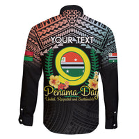 Personalised Penama Day Family Matching Off Shoulder Maxi Dress and Hawaiian Shirt Vanuatu Provinces Polynesian Pattern
