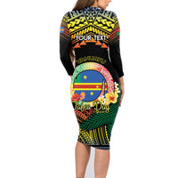 Personalised Tafea Day Family Matching Long Sleeve Bodycon Dress and Hawaiian Shirt Vanuatu Provinces Polynesian Pattern LT14 - Polynesian Pride