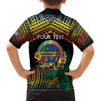Personalised Tafea Day Family Matching Off The Shoulder Long Sleeve Dress and Hawaiian Shirt Vanuatu Provinces Polynesian Pattern LT14 - Polynesian Pride