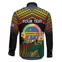 Personalised Tafea Day Family Matching Off The Shoulder Long Sleeve Dress and Hawaiian Shirt Vanuatu Provinces Polynesian Pattern LT14 - Polynesian Pride