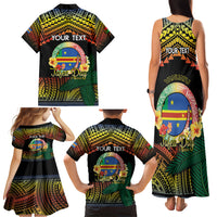 Personalised Tafea Day Family Matching Tank Maxi Dress and Hawaiian Shirt Vanuatu Provinces Polynesian Pattern LT14 - Polynesian Pride