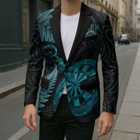 Personalised New Zealand Darts Blazer Happiness Is A Tight Threesome Maori Paua Shell - Polynesian Pride
