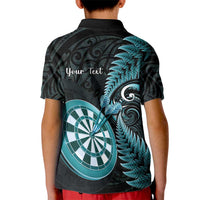 Personalised New Zealand Darts Kid Polo Shirt Happiness Is A Tight Threesome Maori Paua Shell LT14 - Polynesian Pride