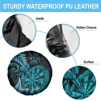 Personalised New Zealand Darts Spare Tire Cover Happiness Is A Tight Threesome Maori Paua Shell LT14 - Polynesian Pride