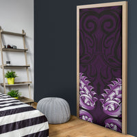 New Zealand Ta Moko Door Cover Aotearoa Maori Chest Tattoo Purple