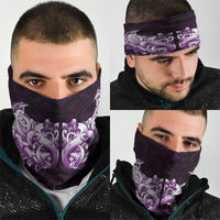 New Zealand Ta Moko Neck Gaiter Aotearoa Maori Chest Tattoo Purple