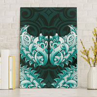 New Zealand Ta Moko Canvas Wall Art Aotearoa Maori Chest Tattoo Turquoise