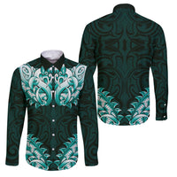 New Zealand Ta Moko Family Matching Short Sleeve Bodycon Dress and Hawaiian Shirt Aotearoa Maori Chest Tattoo Turquoise
