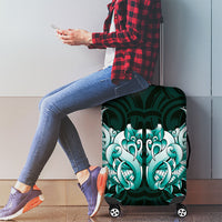 New Zealand Ta Moko Luggage Cover Aotearoa Maori Chest Tattoo Turquoise