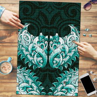 New Zealand Ta Moko Puzzle Aotearoa Maori Chest Tattoo Turquoise