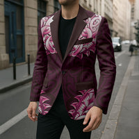 New Zealand Ta Moko Blazer Aotearoa Maori Chest Tattoo Pink