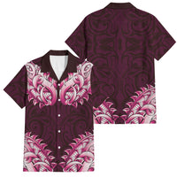 New Zealand Ta Moko Family Matching Short Sleeve Bodycon Dress and Hawaiian Shirt Aotearoa Maori Chest Tattoo Pink