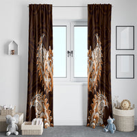 New Zealand Ta Moko Window Curtain Aotearoa Maori Chest Tattoo Orange