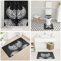 New Zealand Ta Moko Bathroom Set Aotearoa Maori Chest Tattoo Black