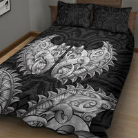 New Zealand Ta Moko Quilt Bed Set Aotearoa Maori Chest Tattoo Black