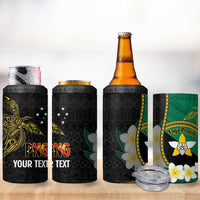 Personalised PNG Enga Provins 4 in 1 Can Cooler Tumbler Papua New Guinea Plumeria Melanesian Pattern LT14 - Polynesian Pride