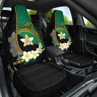 Personalised PNG Enga Provins Car Seat Cover Papua New Guinea Plumeria Melanesian Pattern LT14 One Size Black - Polynesian Pride