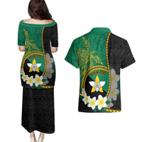 Personalised PNG Enga Provins Couples Matching Puletasi and Hawaiian Shirt Papua New Guinea Plumeria Melanesian Pattern LT14 - Polynesian Pride