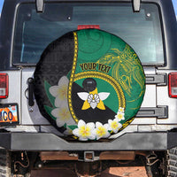 Personalised PNG Enga Provins Spare Tire Cover Papua New Guinea Plumeria Melanesian Pattern LT14 Black - Polynesian Pride