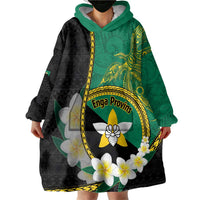 Personalised PNG Enga Provins Wearable Blanket Hoodie Papua New Guinea Plumeria Melanesian Pattern LT14 - Polynesian Pride