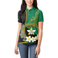 Personalised PNG Enga Provins Women Polo Shirt Papua New Guinea Plumeria Melanesian Pattern - Polynesian Pride