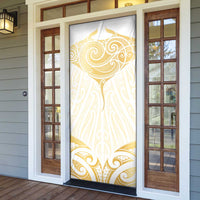 Gold White New Zealand Manta Ray Door Cover Aotearoa Maori Haehae LT14 - Polynesian Pride
