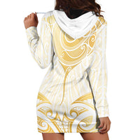 Gold White New Zealand Manta Ray Hoodie Dress Aotearoa Maori Haehae LT14 - Polynesian Pride