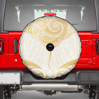 Gold White New Zealand Manta Ray Spare Tire Cover Aotearoa Maori Haehae LT14 - Polynesian Pride