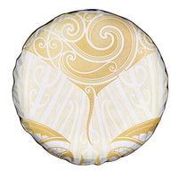 Gold White New Zealand Manta Ray Spare Tire Cover Aotearoa Maori Haehae LT14 - Polynesian Pride