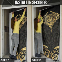 Gold Black New Zealand Manta Ray Door Cover Aotearoa Maori Haehae LT14 - Polynesian Pride