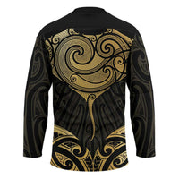 Gold Black New Zealand Manta Ray Hockey Jersey Aotearoa Maori Haehae LT14 - Polynesian Pride