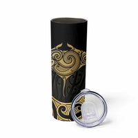 Gold Black New Zealand Manta Ray Skinny Tumbler Aotearoa Maori Haehae LT14 - Polynesian Pride