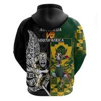 South Africa And Aotearoa Rugby Hoodie 2023 Springboks Kente Combine All Black Maori Fern LT14 - Polynesian Pride
