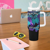 Suicide Awareness Your Story Is Not Over Yet Tumbler With Handle Polynesian Butterfly Tattoo