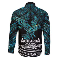New Zealand Sulphur-crested Cockatoo Family Matching Short Sleeve Bodycon Dress and Hawaiian Shirt Aotearoa Maori Mix Paua Shell LT14 - Polynesian Pride