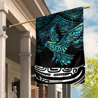New Zealand Sulphur-crested Cockatoo Garden Flag Aotearoa Maori Mix Paua Shell LT14 House Flag Turquoise - Polynesian Pride