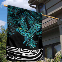 New Zealand Sulphur-crested Cockatoo Garden Flag Aotearoa Maori Mix Paua Shell LT14 - Polynesian Pride