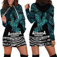 New Zealand Sulphur-crested Cockatoo Hoodie Dress Aotearoa Maori Mix Paua Shell LT14 - Polynesian Pride