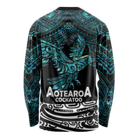 New Zealand Sulphur-crested Cockatoo Long Sleeve Shirt Aotearoa Maori Mix Paua Shell LT14 - Polynesian Pride