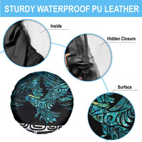 New Zealand Sulphur-crested Cockatoo Spare Tire Cover Aotearoa Maori Mix Paua Shell LT14 - Polynesian Pride