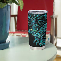 New Zealand Sulphur-crested Cockatoo Tumbler Cup Aotearoa Maori Mix Paua Shell LT14 - Polynesian Pride