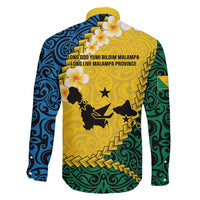 Malampa Province Family Matching Off Shoulder Short Dress and Hawaiian Shirt Vanuatu Map - Plumeria Flag Color LT14 - Polynesian Pride