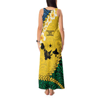 Malampa Province Tank Maxi Dress Vanuatu Map - Plumeria Flag Color