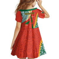 Penama Province Family Matching Off The Shoulder Long Sleeve Dress and Hawaiian Shirt Vanuatu Map - Plumeria Flag Color LT14 - Polynesian Pride