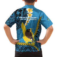 Sanma Province Family Matching Summer Maxi Dress and Hawaiian Shirt Vanuatu Pattern Myna Bird - Plumeria Flag Color LT14 - Polynesian Pride