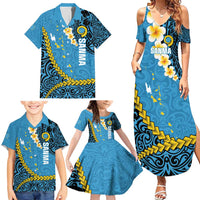 Sanma Province Family Matching Summer Maxi Dress and Hawaiian Shirt Vanuatu Pattern Myna Bird - Plumeria Flag Color LT14 - Polynesian Pride