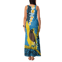 Sanma Province Family Matching Tank Maxi Dress and Hawaiian Shirt Vanuatu Pattern Myna Bird - Plumeria Flag Color LT14 - Polynesian Pride