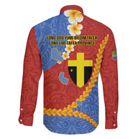 Tafea Province Family Matching Mermaid Dress and Hawaiian Shirt Vanuatu Pattern Map - Plumeria Flag Color