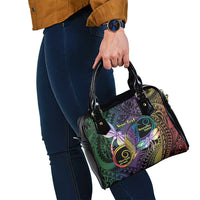 Personalized Polynesian Memorial Shoulder Handbag Dragonflies Appear When Angels Are Near