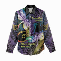 Personalized Polynesian Memorial Women Casual Shirt Dragonflies Appear When Angels Are Near LT14 - Polynesian Pride